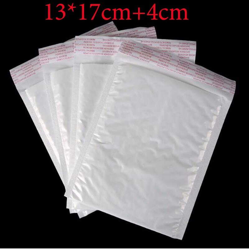 50 st/batch tillverkare vit bubbelpåse postkuvert kurirförpackning kuvertpapper 13 x 17cm