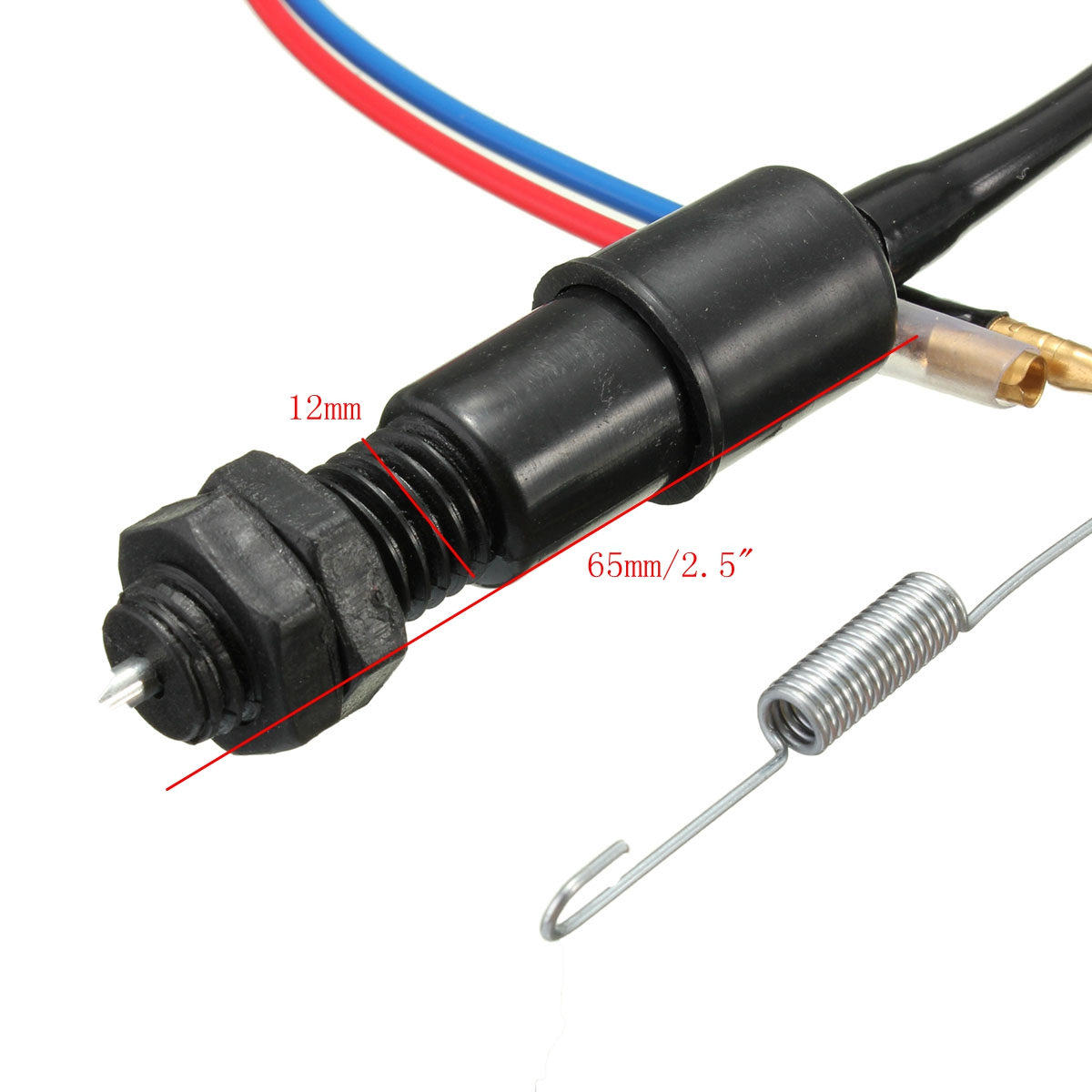 Interruptor de freno trasero para motocicleta, luz de freno de tambor, Kit de resorte Universal para Pit Bike Quad Scooter, M12x1.5