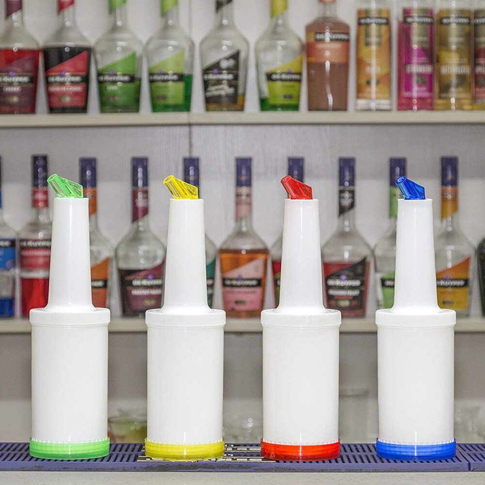 1L Juice Pourer Bar Cocktail Save and Pour Quart Bottles With Spout Pourer [4]