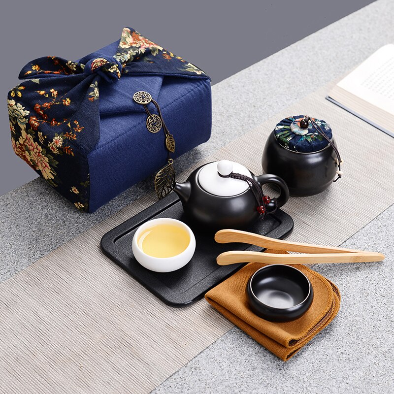 1set Japanese-style Ceramic Tea Set Portable Travel Teacups Travel Portable Porcelain Teaware Household Hone Office Drinkware: G