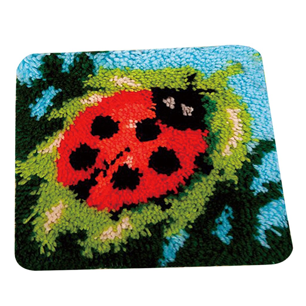 Latch Hook Rug Making Kits for Women Girls Owl Bear Ladybug Flower Embroidery: Ladybug
