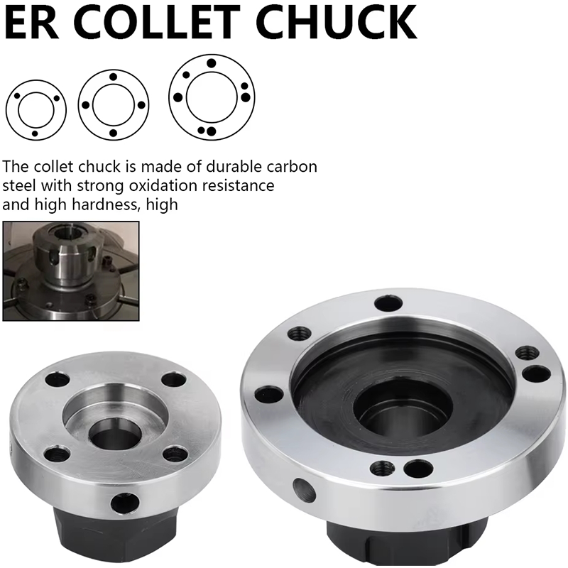 ER16 ER50 ER25 ER32 125 ER40 chuck 100mm 80mm Mini Flange Four Axis cartridge Collet Fixture Chuck For CNC Milling Lathe Tool