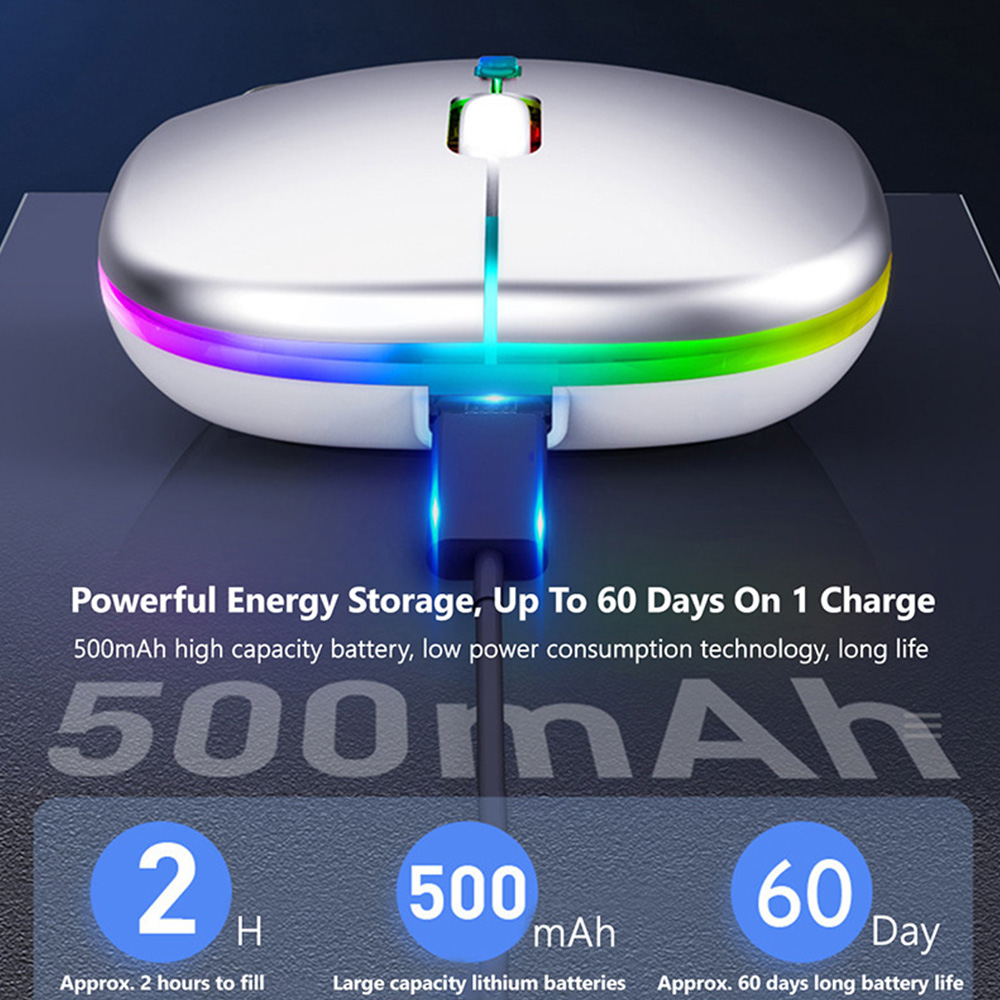 RGB draadloze Bluetooth-muis met USB oplaadbare gamermuis voor computer Laptop PC Macbook 2,4 GHz gamingmuis