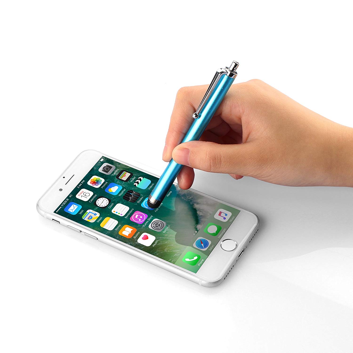 10 sztuk/partia uniwersalny metalowy rysik do ekranów dotykowych rysiki do iPada Apple Samsung Tablet wszystkie ekran pojemnościowy z klipsem
