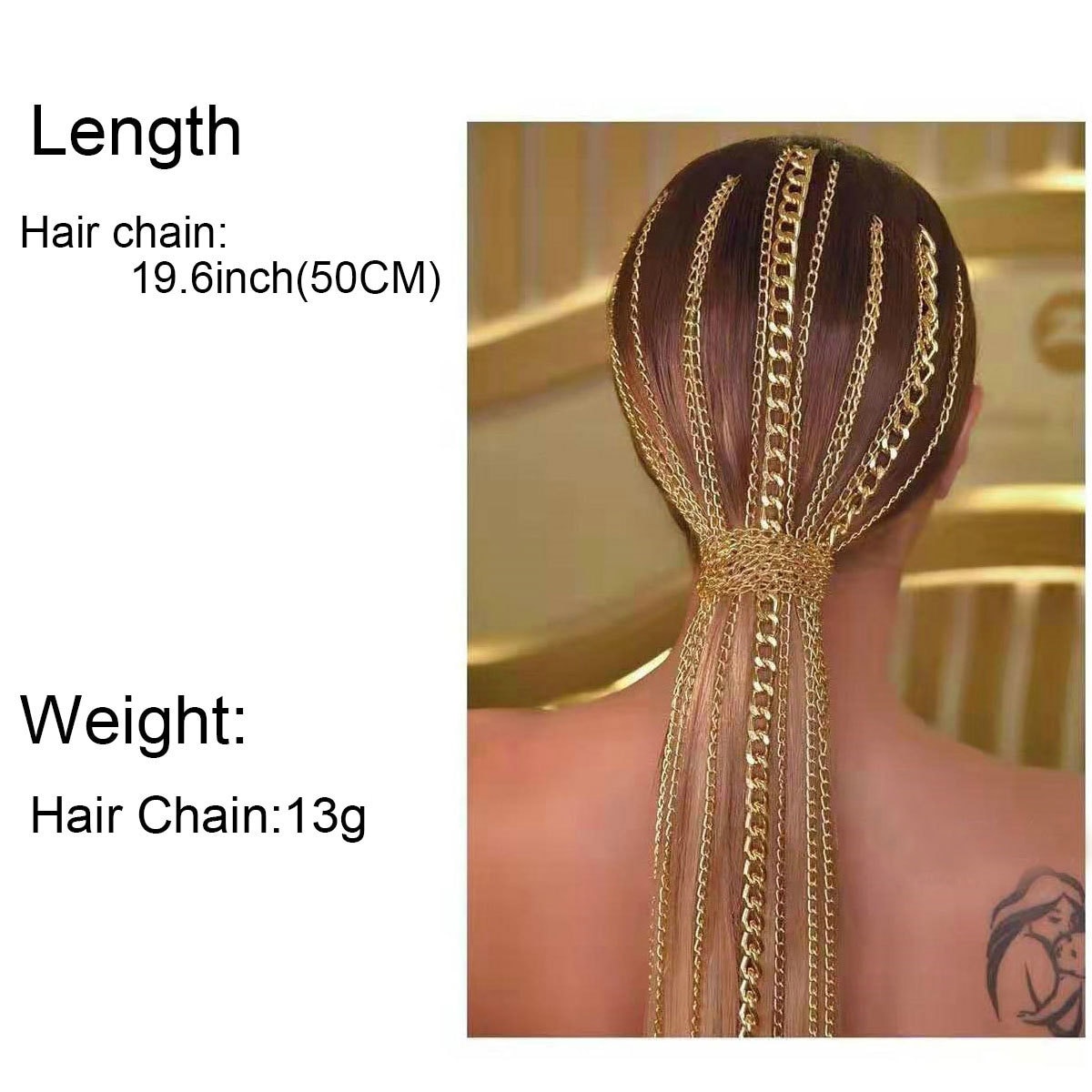 Einfache Haar Kette Schmuck Clips Gold Farbe Haar Zubehör Für Frauen Hochzeit Braut Haarband