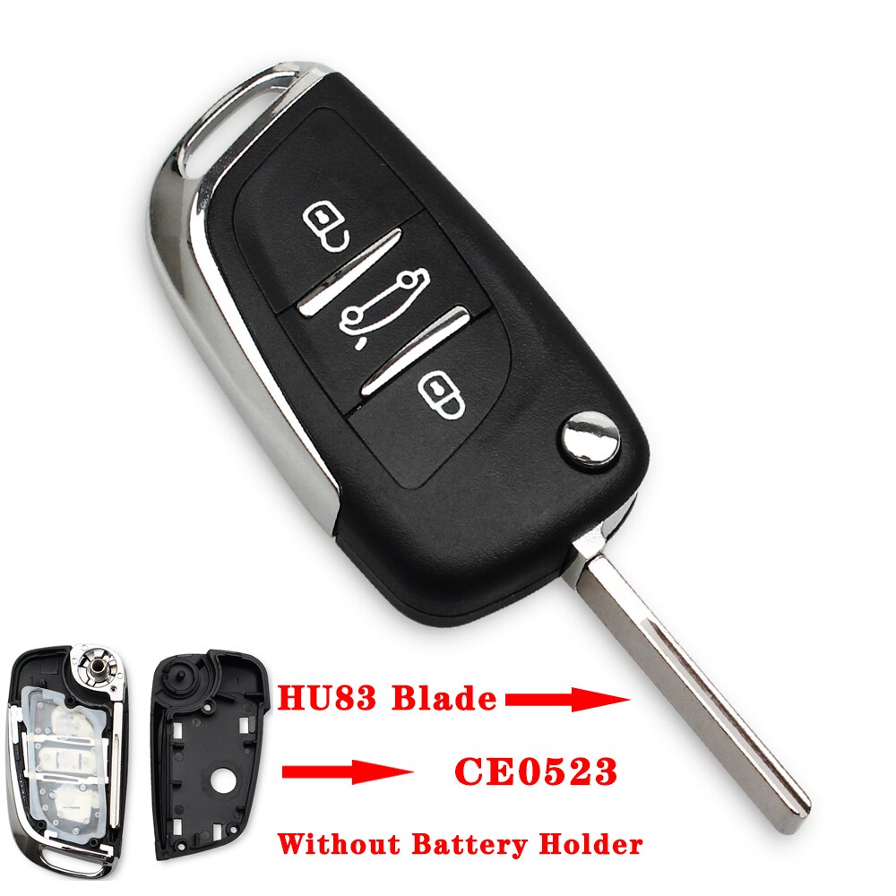 Keyyou 2/3bt ce0523 modificeret flip fjernbetjening til bilnøgle til citroen coupe vtr  c2 c4 c5 c6 c8 berlingo xsara picasso auto nøgle etui: Model 4