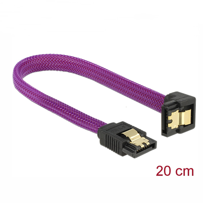 SATA 3.0 7 danych 6 Gb/s kabel, strąk kątem pionowo w dół SSD kabel dysku twardego HDD kabel robić transmisji danych z kolorowe nylonowy rękaw kabel