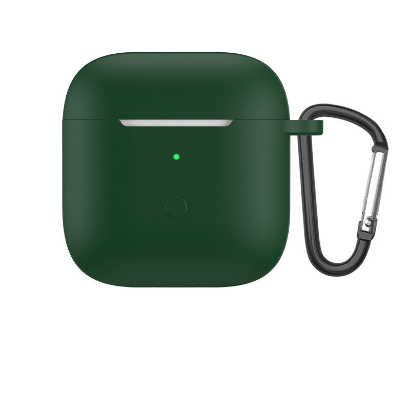 Silikon bloothooth øretelefondeksel til xiaomi redmi knopper 3 etui beskyttende skall til redmi knopper 3 hodetelefon чехол med krok: 橄榄绿