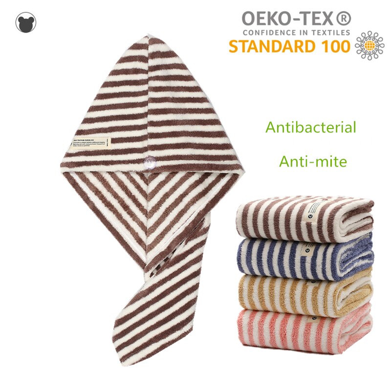 Toalla microfibra para cabello seco toallas de baño antiácaros toalla de baño para el cuidado del cabello de