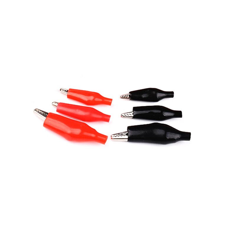 10pcs/lot Metal Alligator Clip Crocodile Electrical Clamp Testing Probe Meter Black Red with Plastic Boot Car Auto Battery