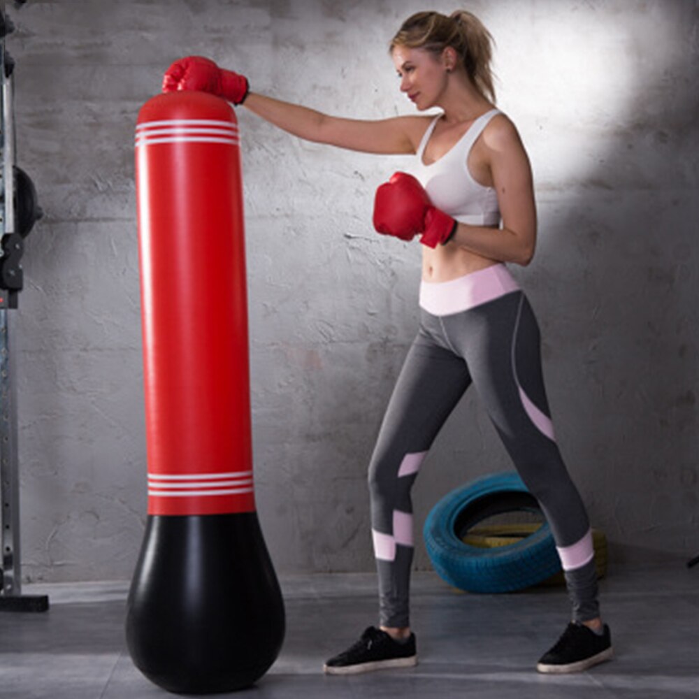 Vertical Inflatable Boxing Bag PVC Thickening Boxing Pillar Tumbler Fight Column Punching Bag Air Inflation Pump Fitness Tool