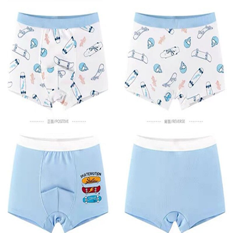 4Pcs/lot Cotton Kids Boys Underwear Boxer Children Panties Briefs for Boy Teenager Underpants 110-170