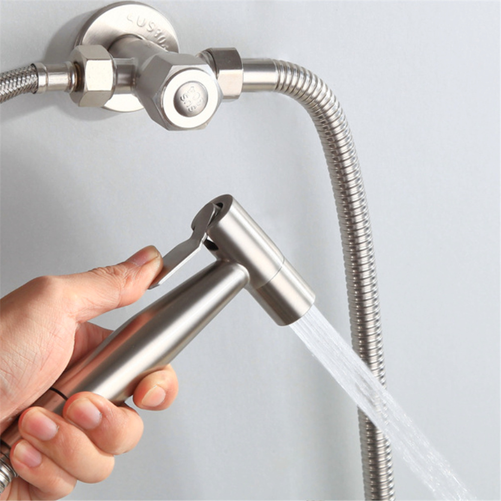 Rączka bidetowa końcówki do bidetu toaleta ręczna Spray Bidet ze stali nierdzewnej Bidet rączka bidetowa samoczyszcząca się prysznic do łazienki