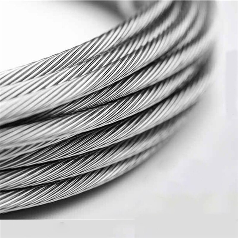 25 Meter 1/2/3/4mm 304 Steel Wire Rope Cable Clothesline Rustproof Stainless Steel Wire Rope Lifting Drying Rack Anti-theft