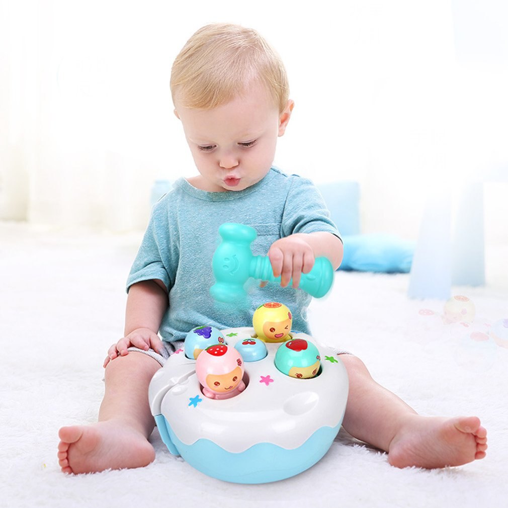 Handheld Schlag-a-Maulwurf Spiel Maschine Elektrische Hamster Baby Spielzeug Klang Licht Obst Kuchen Klopfen Hamster Musik Spiel pädagogisches Spielzeug