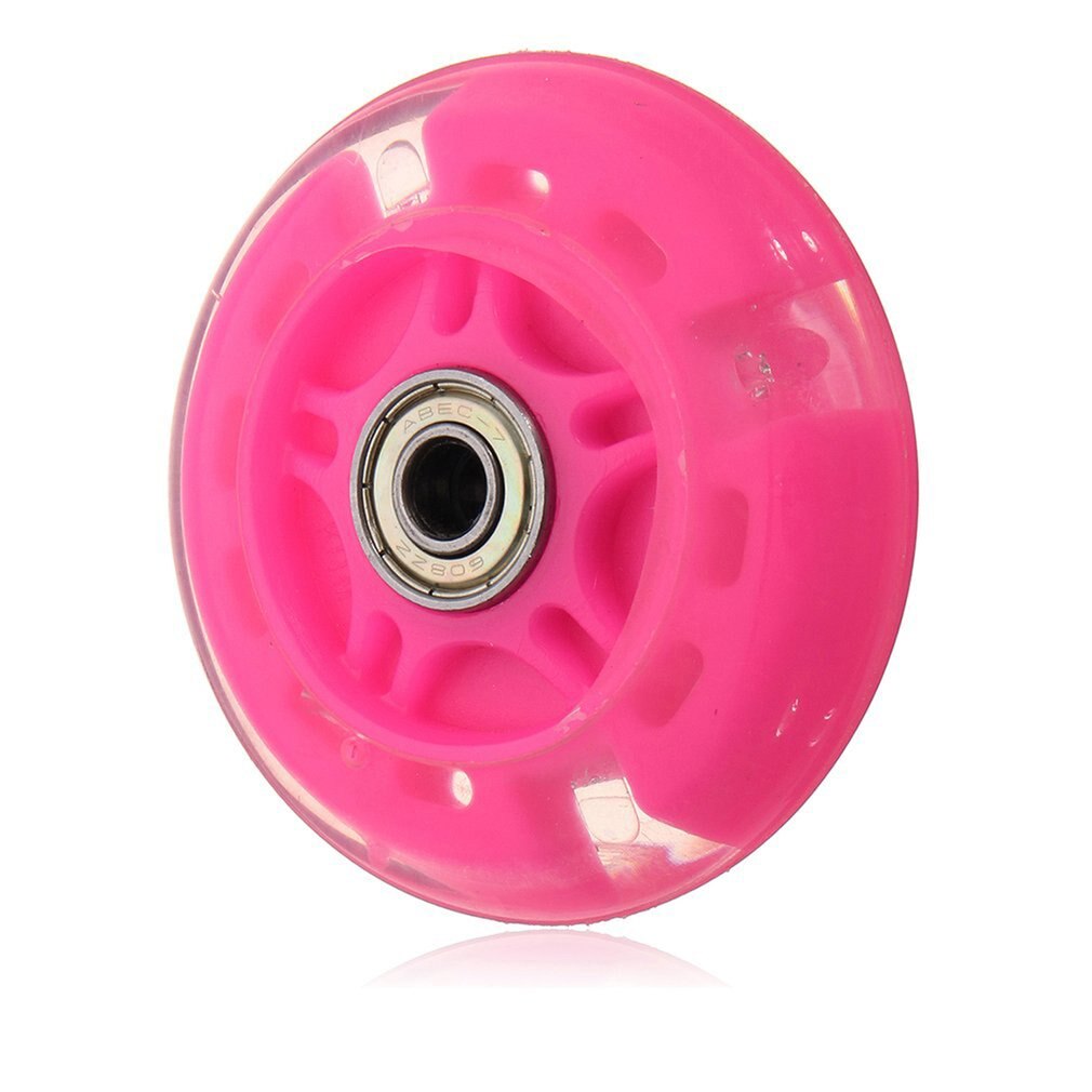 80Mm Led Flash Wheel Mini Or Maxi Micro Scooter Flashing Lights Back Rear Abec-7: Pink