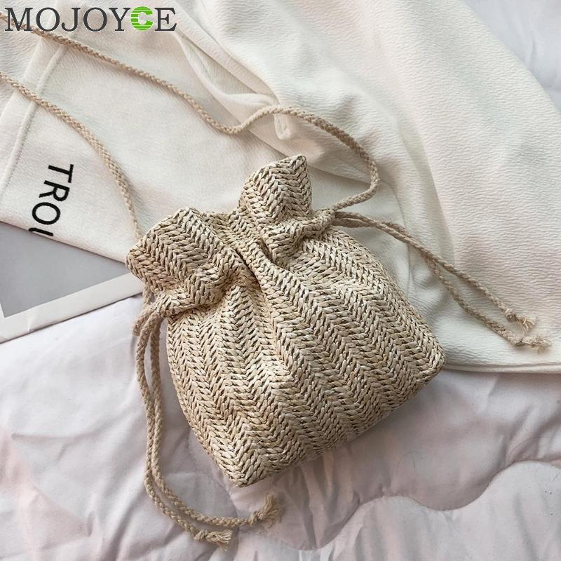 Petites filles décontracté paille cerise seau bandoulière sacs à bandoulière femmes sauvage été plage cordon poche Messenger sacs