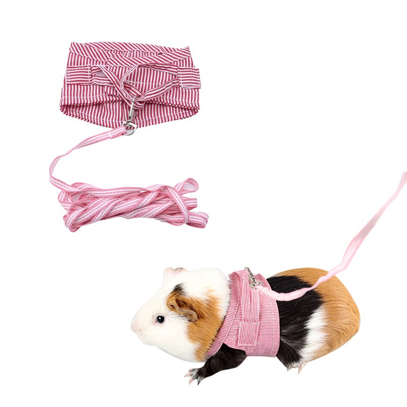 2 kleuren Hamster Konijn Harness En Leash Set Fret Cavia Kleine Dieren Huisdier Wandelen Lead Touw S/L dierbenodigdheden