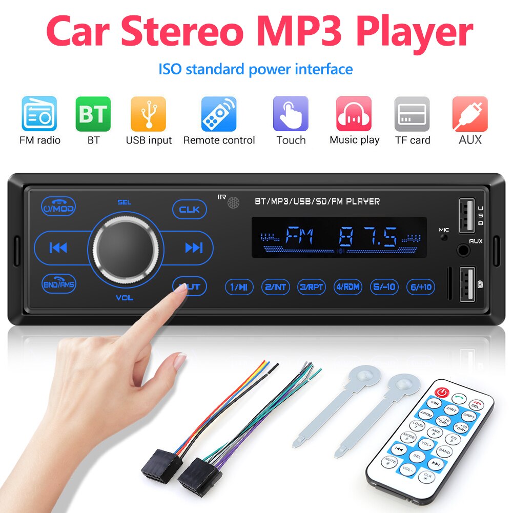 3207 Single Din Auto Stereo MP3 Speler Bluetooth Fm Radio In Dash Head Unit Rca Audio Met Usb Telefoon Snelle lading Auto Elektronische