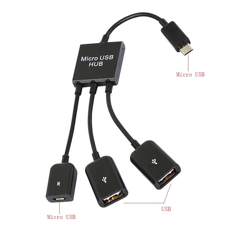Three-In-One Micro OTG USB Port Adapter Cable Game Mouse Key Conversion Cable For Android Tablet PC USB Flash Drive Card Reader: Micro Hub