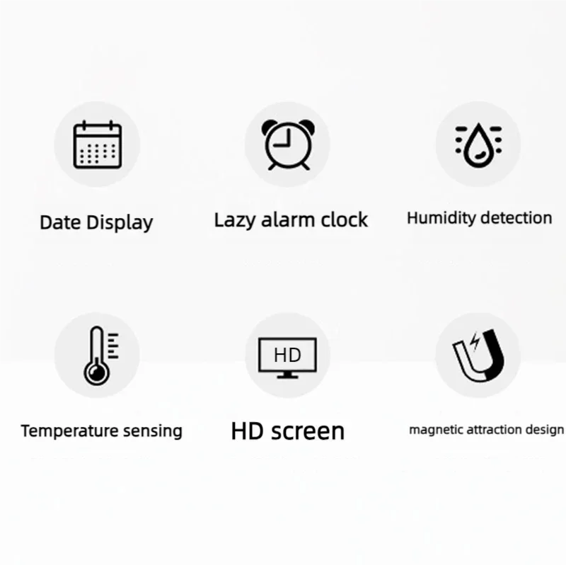 Reloj despertador Digital Xiaomi Youpin con de atracción magnética reloj LCD con temperatura de humedad para el hogar