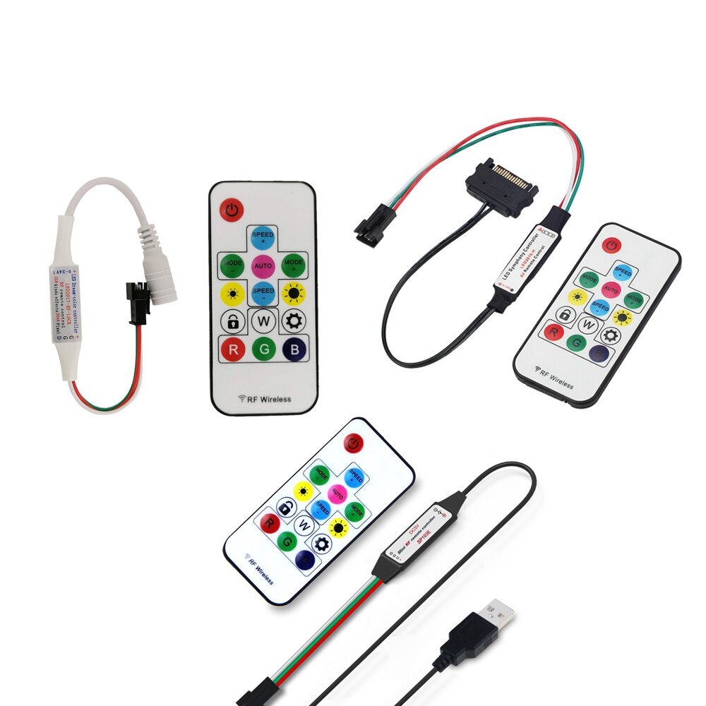 WS2811/WS2812B SATA DC USB Led RGB Pixel Controller 14key Remote Drahtlose RF IR Digitale Farbe Streifen Licht Controller DC5V-24V