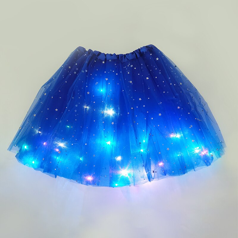 LED świecące światło spódnica z tiulu dorosłych dzieci dziewczyny księżniczka Tutu spódnica dzieci tkaniny Party taniec minispódniczka kostium ubrania Cosplay: B17-28x40cm