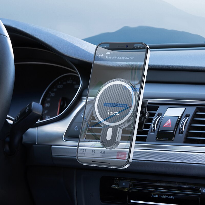 HOCO-soporte magnético para cargador de coche, dispositivo de carga rápida para iPhone 12 Pro 12 mini, 15W