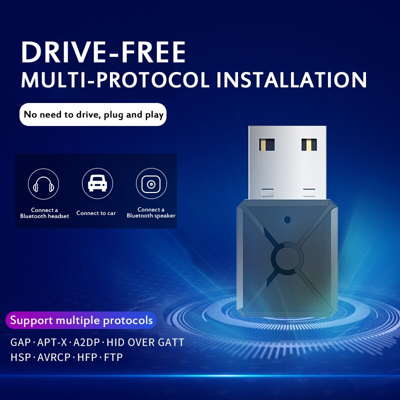 Wireless USB Bluetooth Adapter 5.0 Dongle Music O Receiver Transmitter For PC NE Portable Audio & Video Wireless Adapter