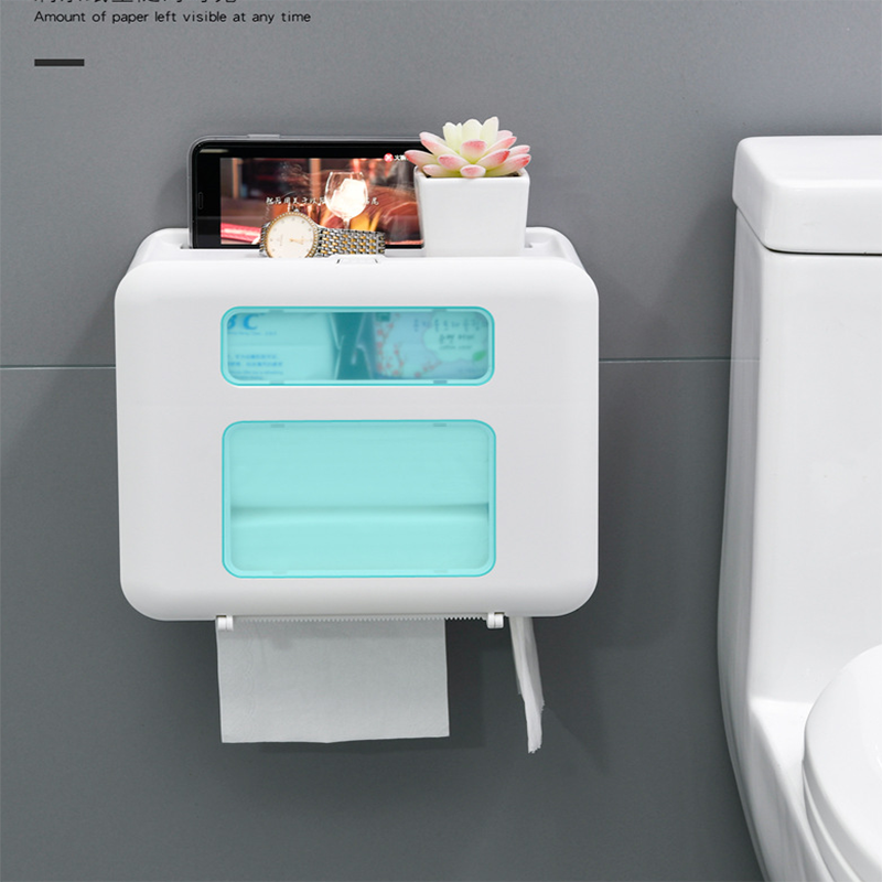Vandtæt toiletpapirholder til toiletpapir håndklædeholder badeværelse dispenser opbevaringsboks toiletrulleholder vægmonteret