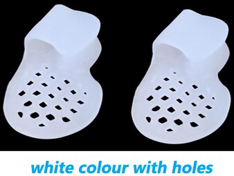Separador de dedos para juanete, Protector de dedo meñique, Corrector superpuesto, estirador de dedos torcidos: White color  (holes)