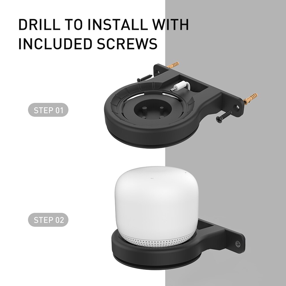 Smart Speaker Wall Mount Hanger Built-in Cable Management Space Saving Bracket Wall Shelf for Google Nest WiFi Wireless Router