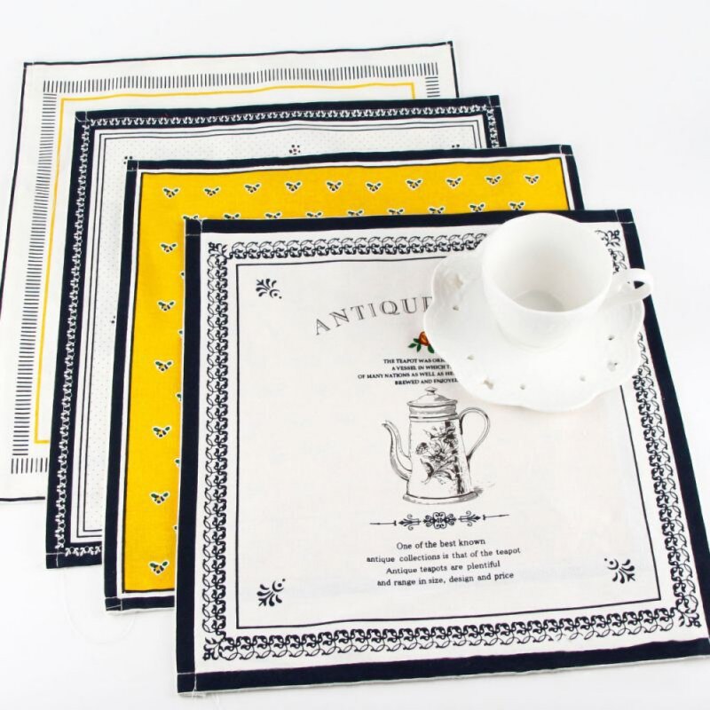 Thuis 31X35Cm Katoen Keuken Handdoek Europese Stijl Servetten Huishoudelijke Doek Servetten Anti-Slip Thee Handdoeken digitale Print Servet