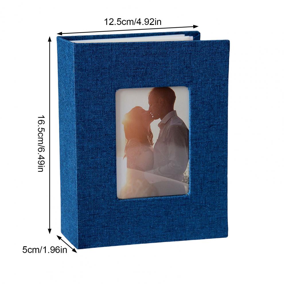 Fotoalbum med linnedomslag, 50 sider, 100 lommer , 4 x 6- tommer fotoalbum, der kan indsættes, bærbart, letvægts billedsamlingsbog