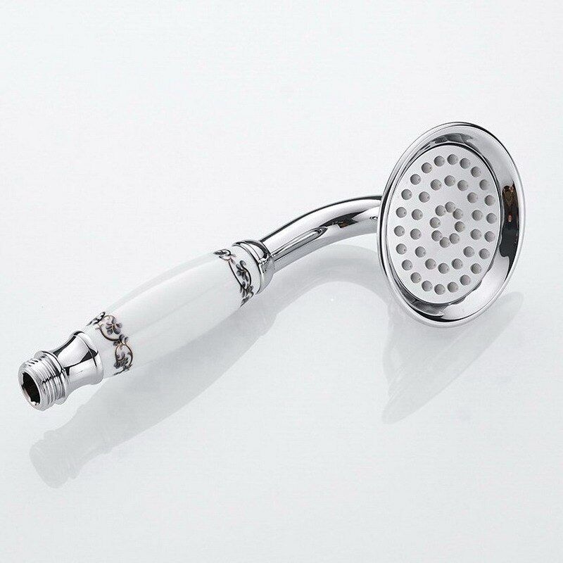 Pommeau de douche à poignée en céramique, Chrome/laiton Antique/Bronze noir, pommeau de douche Style téléphone salle de bains, douchette à main Spray: Chrome A