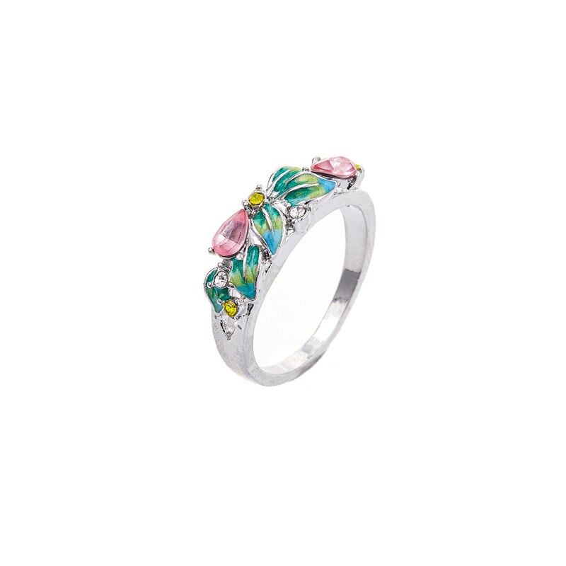 exquisit und elegante grüNe blatt zirkon Ring frauen romantische hochzeit bankett charme schmuck valentinstag