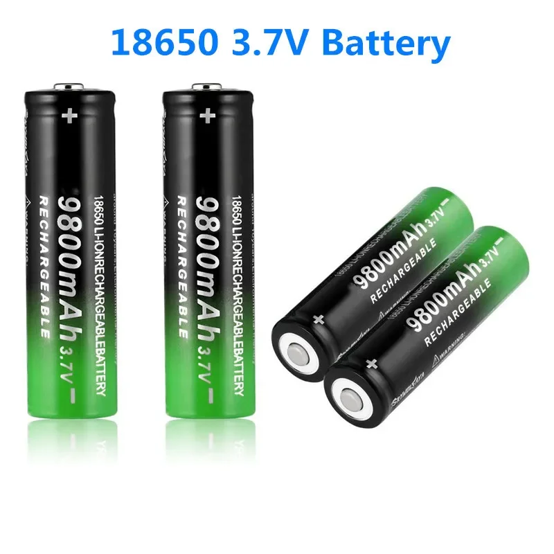 18650 Taschenlampe 3,7 V 9800 mAh wiederaufladbarer Lithium-Ionen-Akku für Taschenlampen-Scheinwerfer