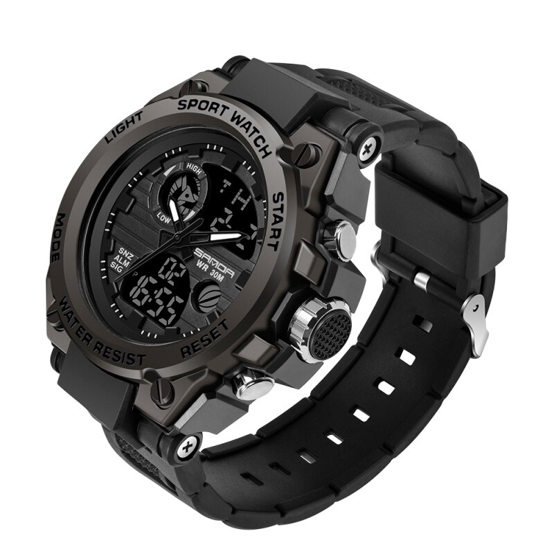 Reloj Digital SANDA estilo G para hombre, relojes deportivos militares con fecha, reloj de pulsera electrónico resistente al agua, reloj para hombre Orologio da uomo 739: Negro