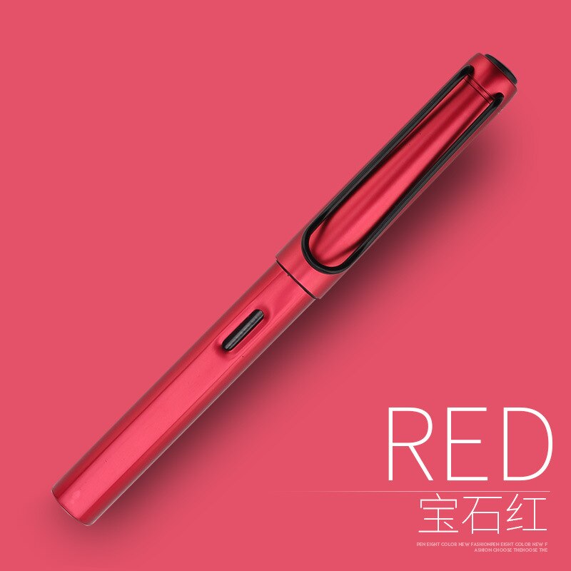 Hollow Out Clip Metal Fountain Pen 0.38mm 0.5mm Posture Correction Ink Pens Stationery School Office Supplies: Red / F