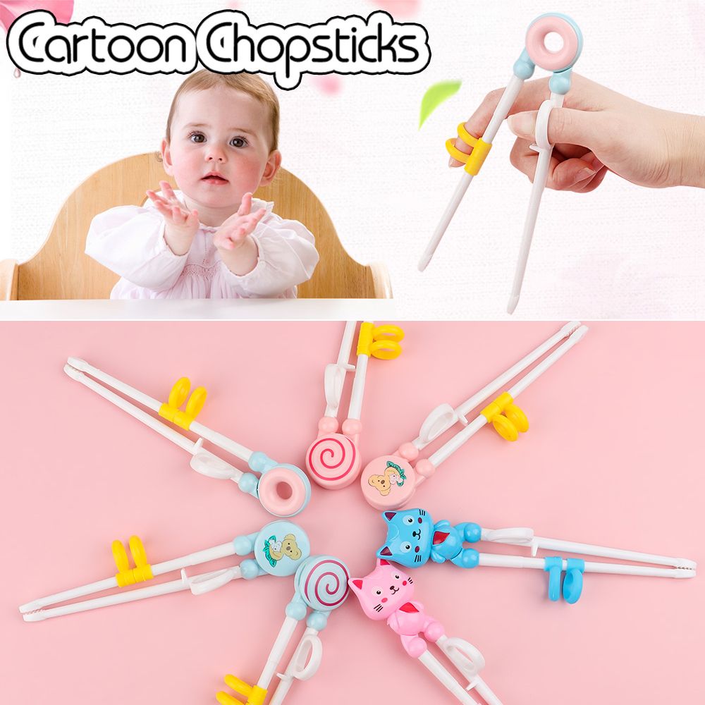 1 Pair Cartoon Chopsticks Children Eating Training Chopsticks Learn Chopsticks Correct Usage Baby Practice Chopstick