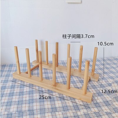 Japanese Wooden Storage Rack Retro Kitchen Storage Water Cups and Dishes Drain Rack Holding Solid Wood Shelves for Plate Racks: C