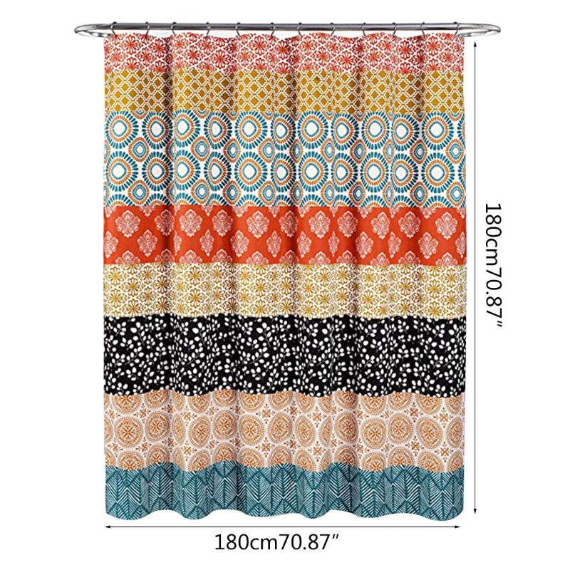 Badkamer Decoratie Luxe 3D Digital Printing Bohemian Douchegordijn Badkamer 72XF