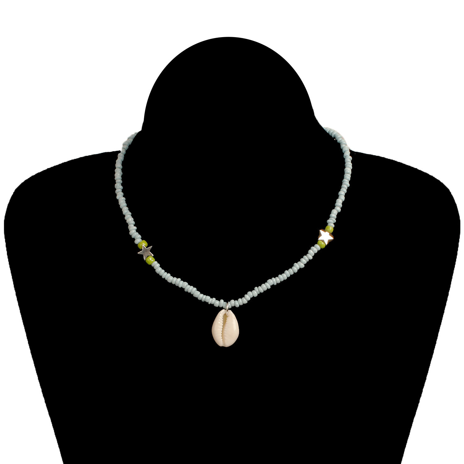 Eenvoudige Mode Accessoires Bohemen Rijst Parel Shell Strand Ketting Vrouwen Mode Hand Kralen Ketting Kraag Ketting: 01