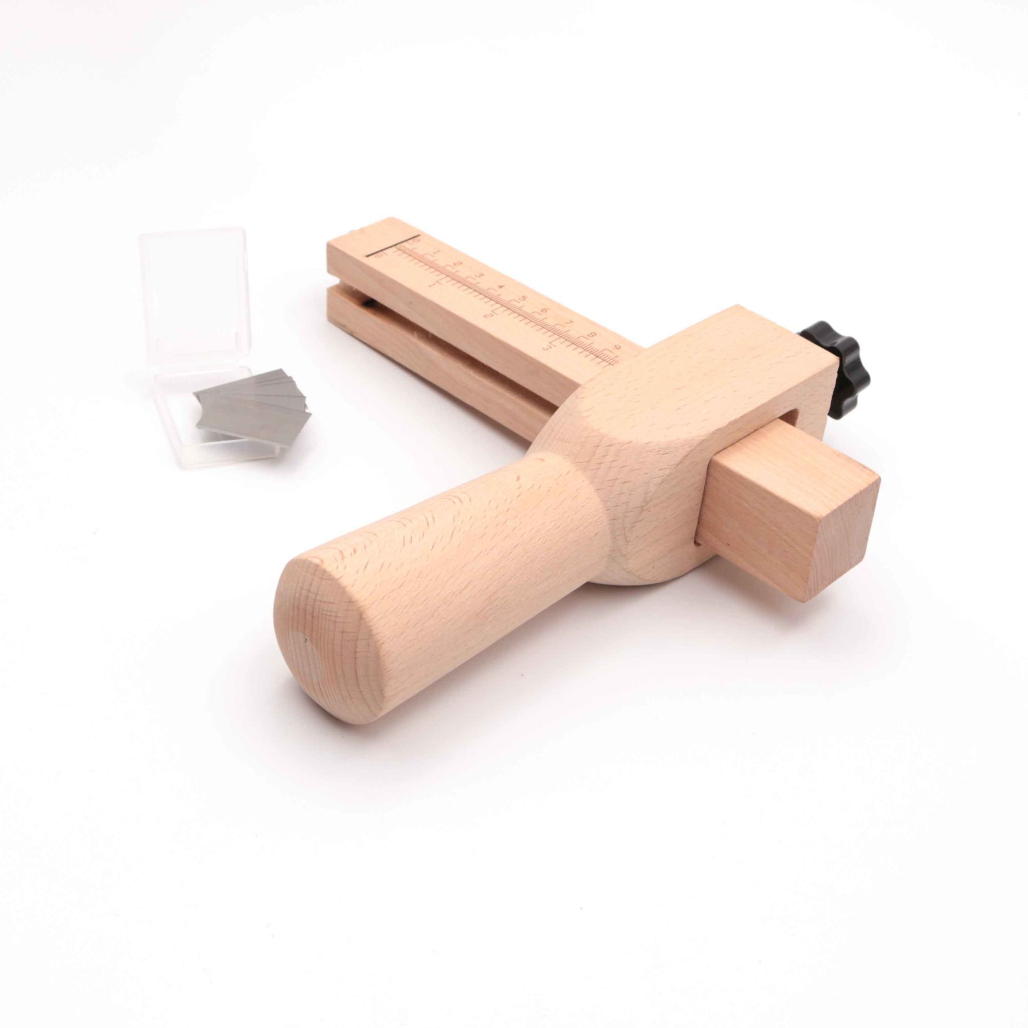 Adjustable Leather Craft Cutter For Strap Belt DIY Leathers Cutting Tools Wooden Strip Strap Cutter With 5 Blades: Adjustable payment