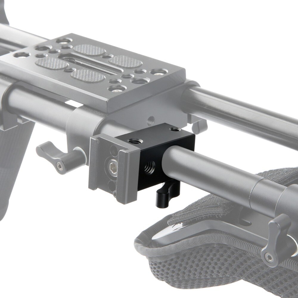 NICEYRIG 15mm Rod Clamp 15mm Rig 1/4 15mm Rod Clamp 1/4" Screw Mount Shoulder Rig DSLR Camera Video Rig Clamp (2 Pieces a Pack)