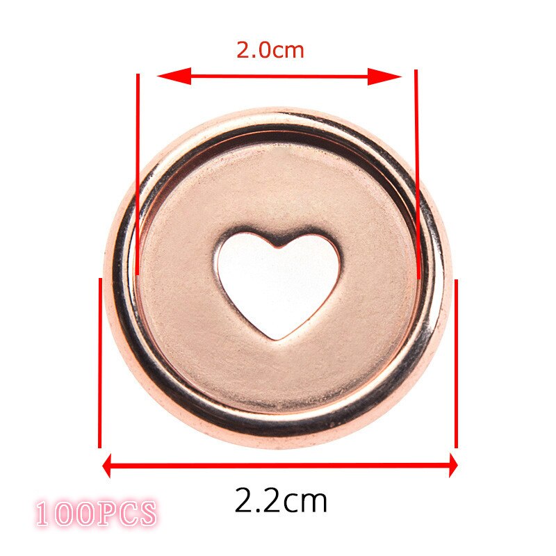 100pcs Heart Notebook Mushroom Hole Button Notepad Plastic Loose leaf Coil 360 Degree Foldable Disc Buckle Office Supplies: 1