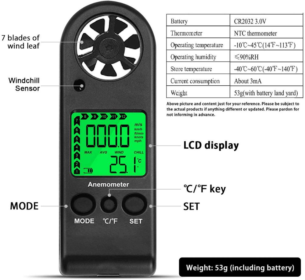 BTMETER BT-816B 2Pack Handheld Anemometer,Digital Wind Speed Meter Portable Anemometer Sensor Wind Speed Meter Air Flow Tester