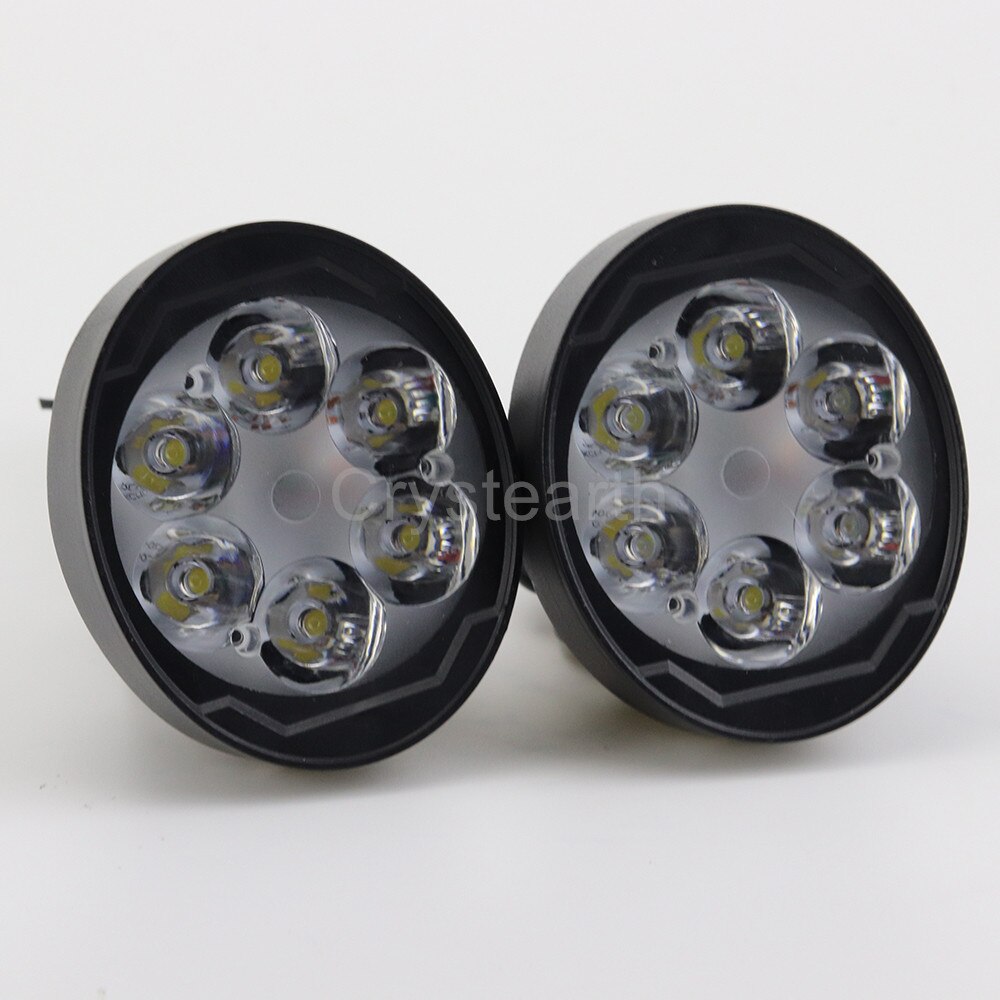 Universal DC12V 6-LED Motorcycle Headlight Mirror Mount Driving Fog Spot Head Light Spotlight For ATVs Pit Dirt Bikes Scooters