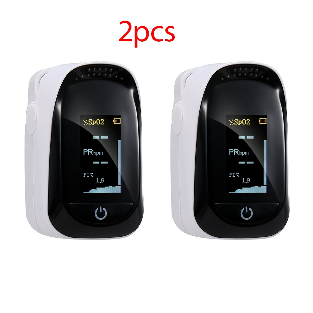 Portable Pulse Oximeter Precise Blood Saturation Detector TFT Display Reading Home/Sport with Box Rope 8S into Sleeping Mode: 2PCS MD1845-W