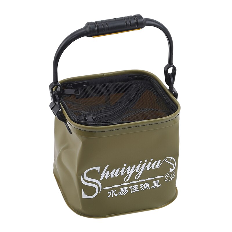 Jakość przenośne składane wiadro pojazdu wiadro wędkarskie płótno składane żywe wiadro na ryby zbiornik sprzęt wędkarski pudełko rybackie sprzęt: ArmyGreen